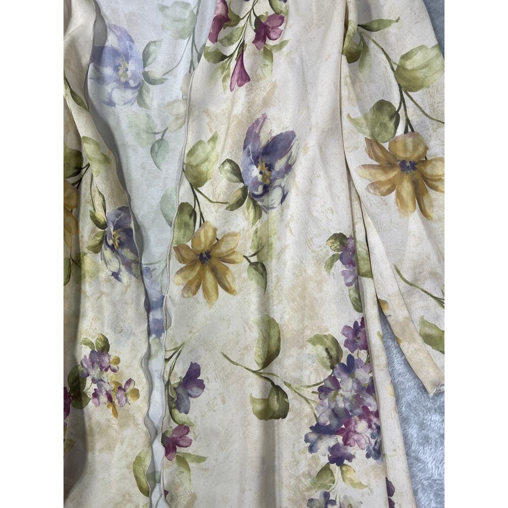 Floral Sheer Kimono Duster Shoulder PadsUSA One Size Lightweight Vacation Ready - Picture 3 of 7